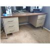 Image 2 : 5 Drawer Vintage Wood & Metal Office Desk