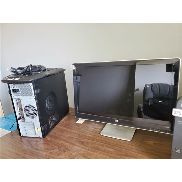 25" HP Computer Monitor & Keyboard