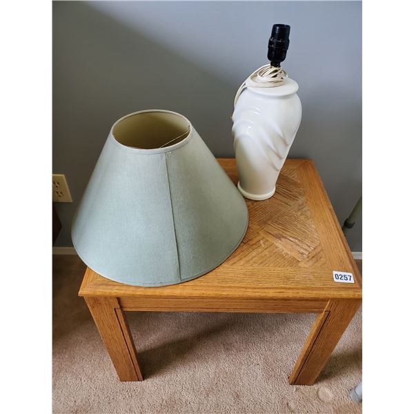 2 Wood Side Tables & Lamp