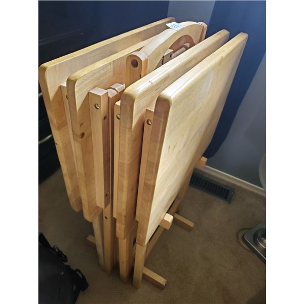Wood TV Tray Tables & Stand