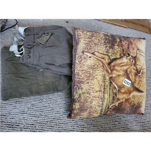 Throw Pillow & Two Pairs of Pants