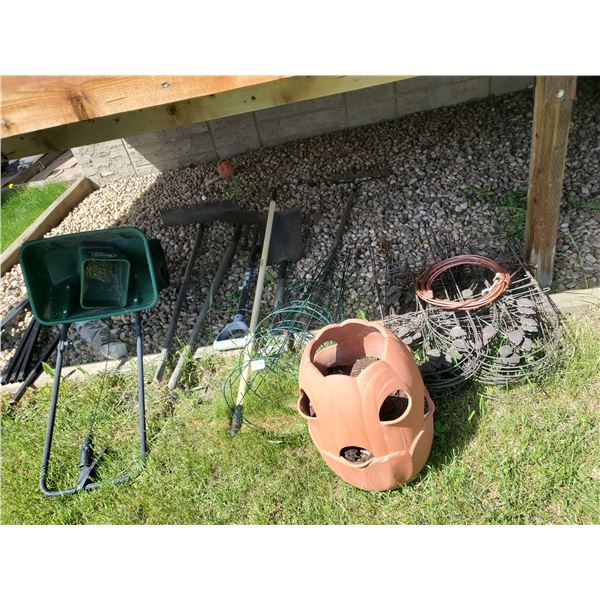 Miscellaneous Lot of Lawn Tools, Garden Fence, Seed/Fertilizer Dispencer & More