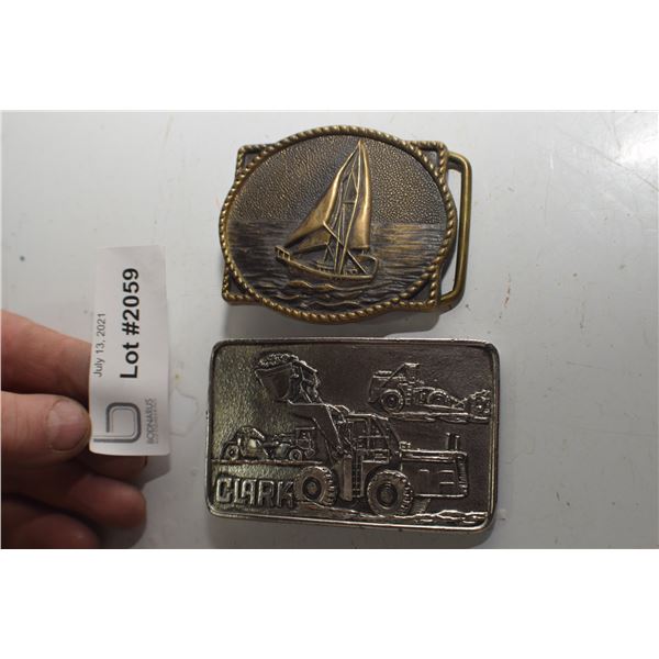 CLARK EQUIPMENT & SAILBOAT BELT BUCKLES
