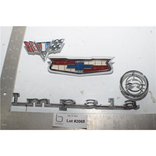 ANTIQUE SCRIPT EMBLEM LOT ---  CHEVROLET IMPALA