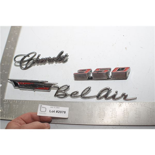ANTIQUE SCRIPT EMBLEM LOT ---   CHEVROLET