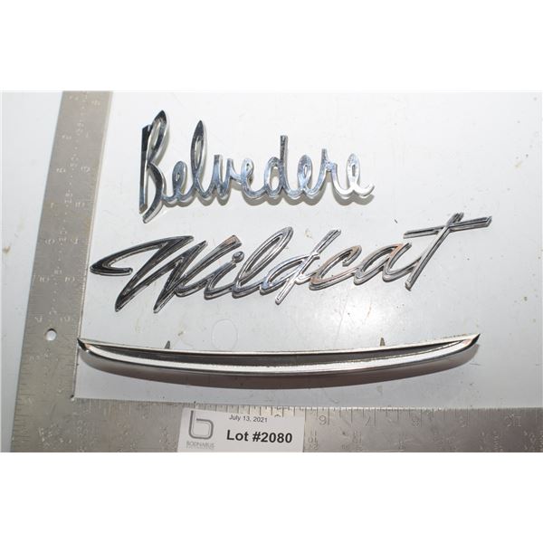 ANTIQUE SCRIPT EMBLEM LOT ---   WILDCAT BELVEDERE