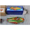 Image 2 : 2x the money - Tin Litho Friction Rocket Racer + wind up racecar