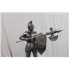 Image 2 : Knight in Armor (pewter?) statue on wooden base - 11.5" tall - made in Japan