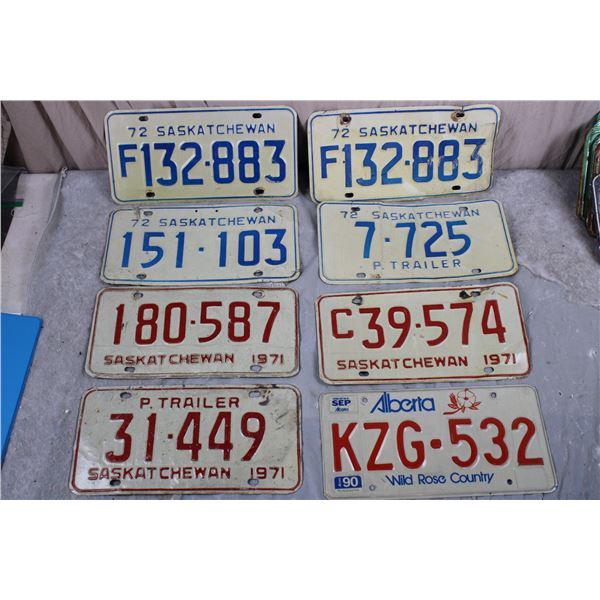 1971+1972 Saskatchewan Plates + misc alberta plate