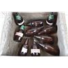 Image 2 : Sask Roughrider mini-bobbleheads + Stubby beer Bottles (in wooden crate)
