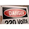 Image 3 : Danger 220 Volts Tin sign - touched up 12"x8"