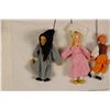 Image 2 : Lot of 4 Vintage Dancing Puppets on Wire Rods - wooden Dolls