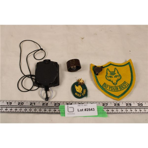 Boy Scout Patches, compass + misc