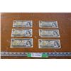 Image 1 : 6x 1973 $1 Canadian Bills