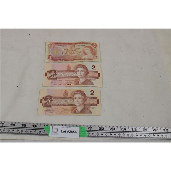 1974, 1986, 1986 - 2 dollar bills (3)