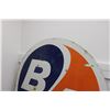 Image 3 : B/A Orange and Blue Double Sided Round Sign 65" Diameter Porcelain/Enamel
