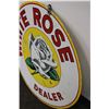 Image 2 : White Rose Dealer Sign Porcelain/Enamel 23.5" Diameter Double Sided