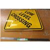 Image 1 : Low Level Crossing Road Sign 23.5" x 23.5" Aluminum