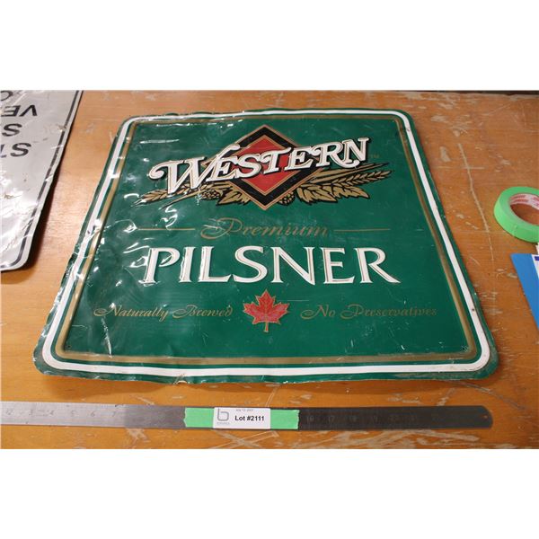 Western Pilsner Tin Sign 23.5" x 23.5"