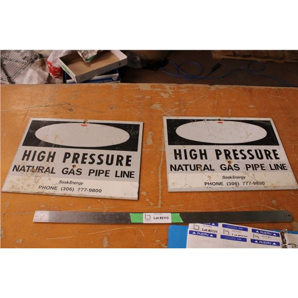(2X THE MONEY) High Pressure Natural Gas Line Signs