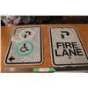 Image 1 : (2X THE MONEY) Fire Lane and Wheelchair Parking Aluminum Signs