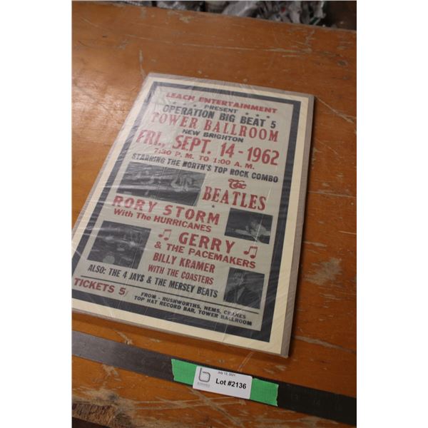 Beatles Tower Ball Room Concert Poster