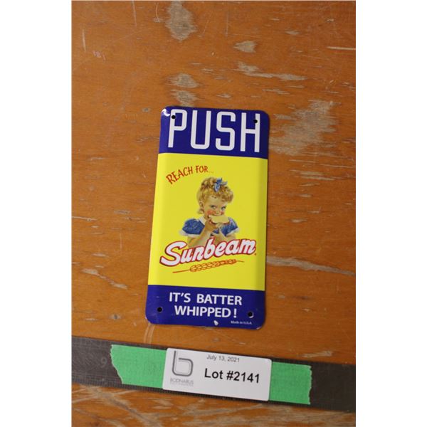 Sunbeam Door Push Tin