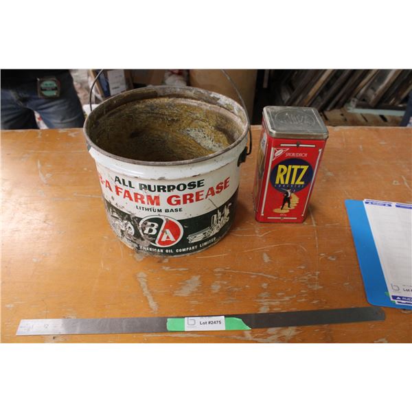 B/A Grease Pail and Ritz Cracker Tin