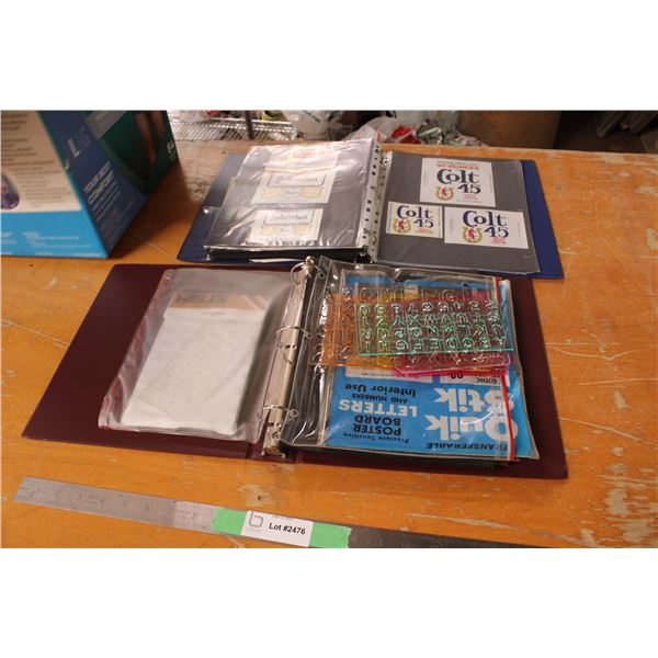 Beer Labels In Binder and Letter Stencils In Binder