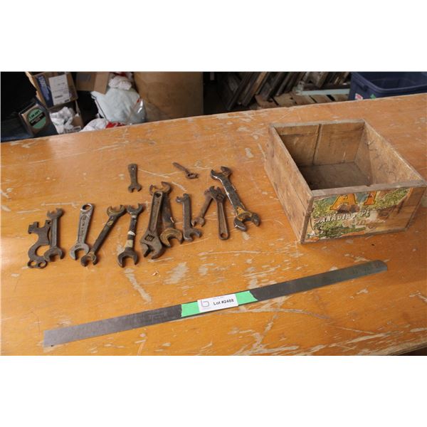 Wooden Box with Wrenches