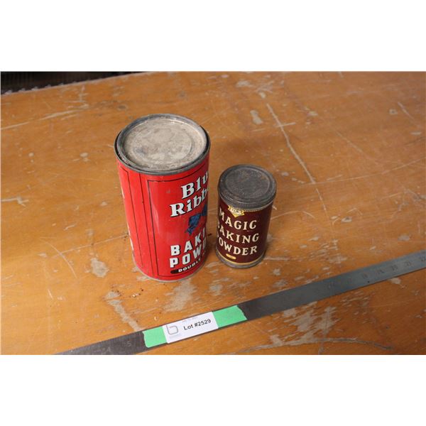 Blue Ribbon and Baking Powder Tins