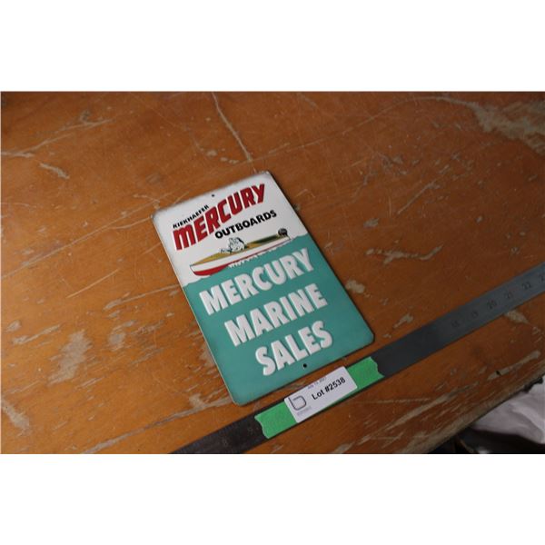 Mercury Marine Outboard Tin Sign 6" x 9.5"