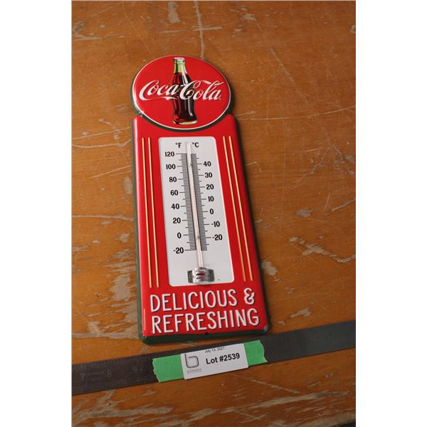 Coca Cola Tin Thermometer 15" Tall