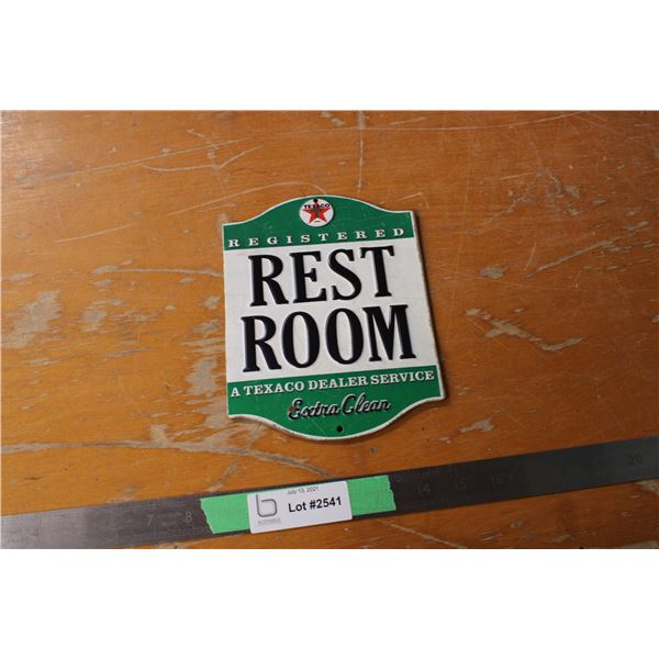 Rest Room Texaco Tin Sign