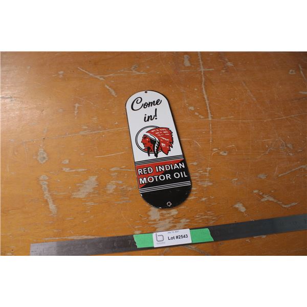 Red Indian Enamel Door Push