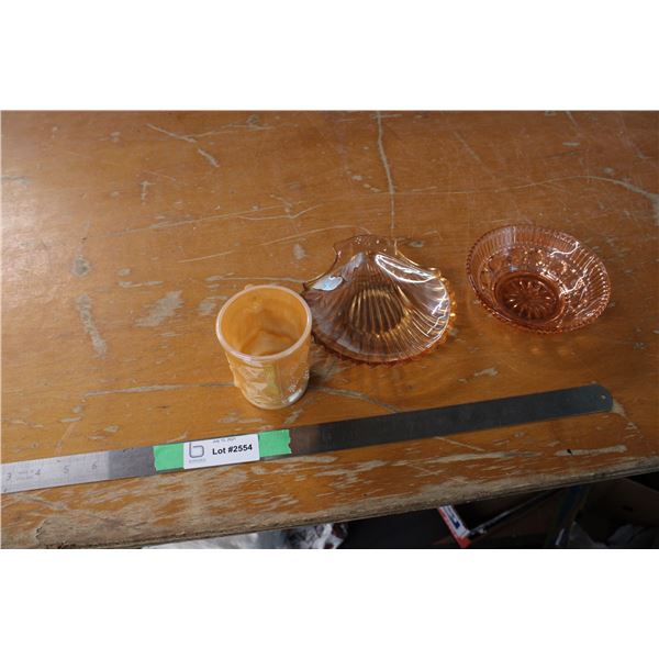 Pink Depression Fire King Peach Lustre Glassware