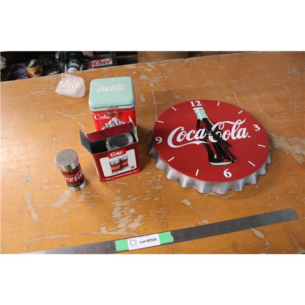 Coca Cola Collectibles Clock Canister