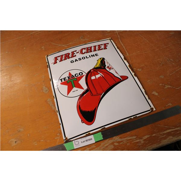 Fire Chief Enamel Sign 12.5" x 16"