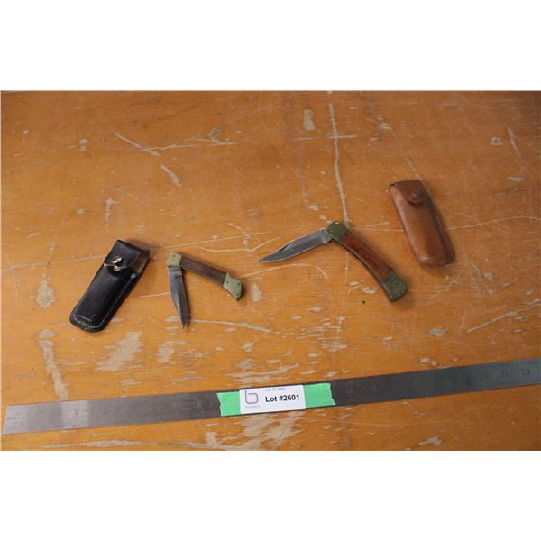 2 Pocket Knives with Cases