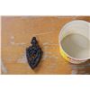 Image 4 : Waldheim Cottage Cheese Cup and Cast Iron Piece Painted Eggs Ukrainian Hand Painted