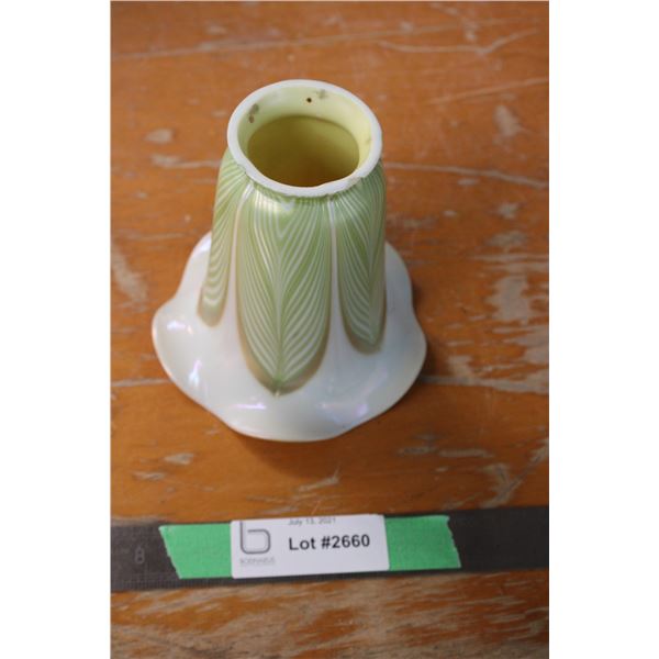 Pulled Feather Art Glass Shade (Rim Chip)