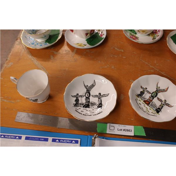 Royal Albert Totem Pole British Columbia Tea Cups and Saucers
