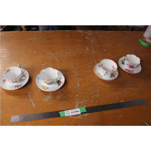 (2X THE MONEY) Shelly Tea Cups and Saucers