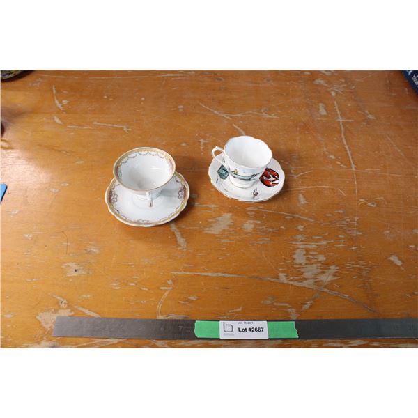 Royal Bayreuth Tea Cups with Saucers