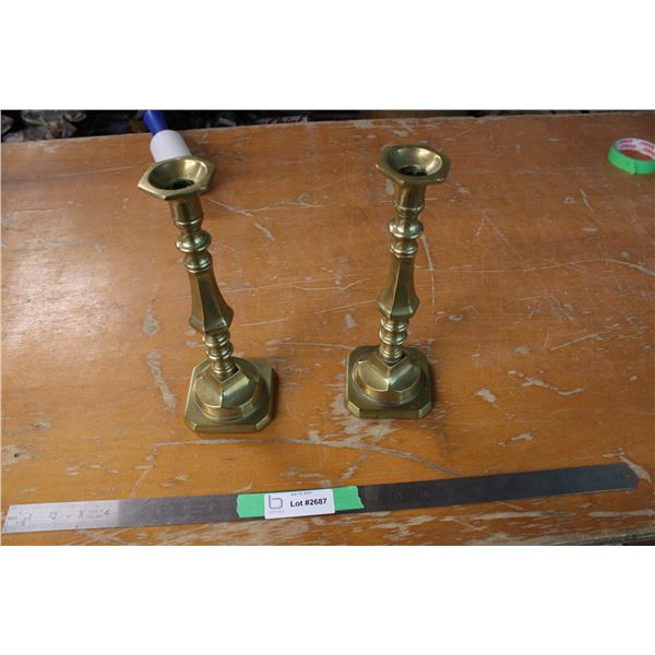 2 Candle Stick Holders (Brass)