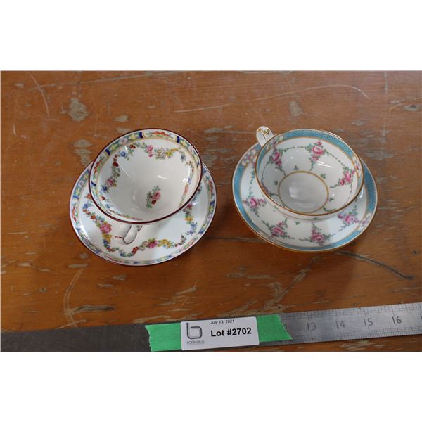 Minton Glass Tea Cups and Saucers