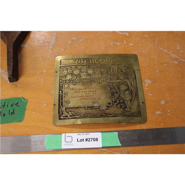 Welcome Brass Plate George Rutledge