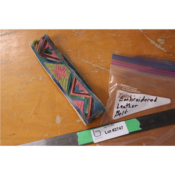 Embroidered Leather Belt