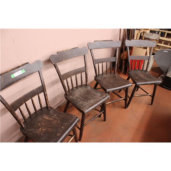(4X THE MONEY) Vintage Wooden Chairs