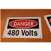 Image 2 : (2X THE MONEY) Danger 480 Volts Signs 12" x 8"